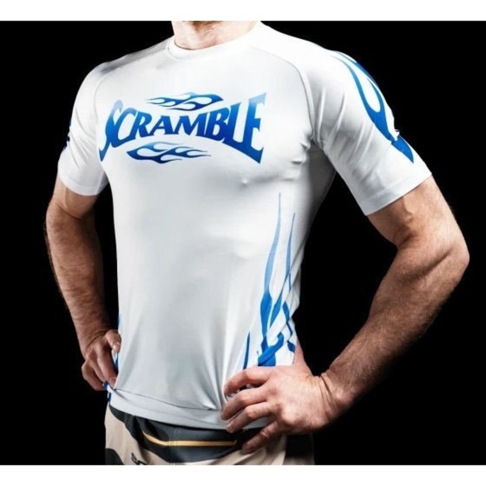 Scramble Limited Edition 1998 White Colorway 90's Era Flame Rashguard - Medium